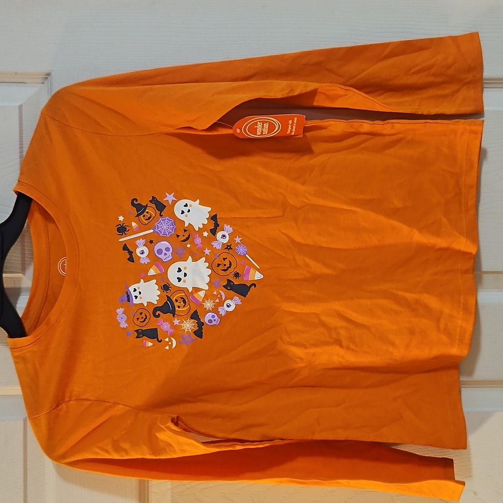 WONDER NATION GIRLS HALLOWEEN HEART LONG SLEEVE TEE: NEW WITH TAGS:SIZE XXL (18)